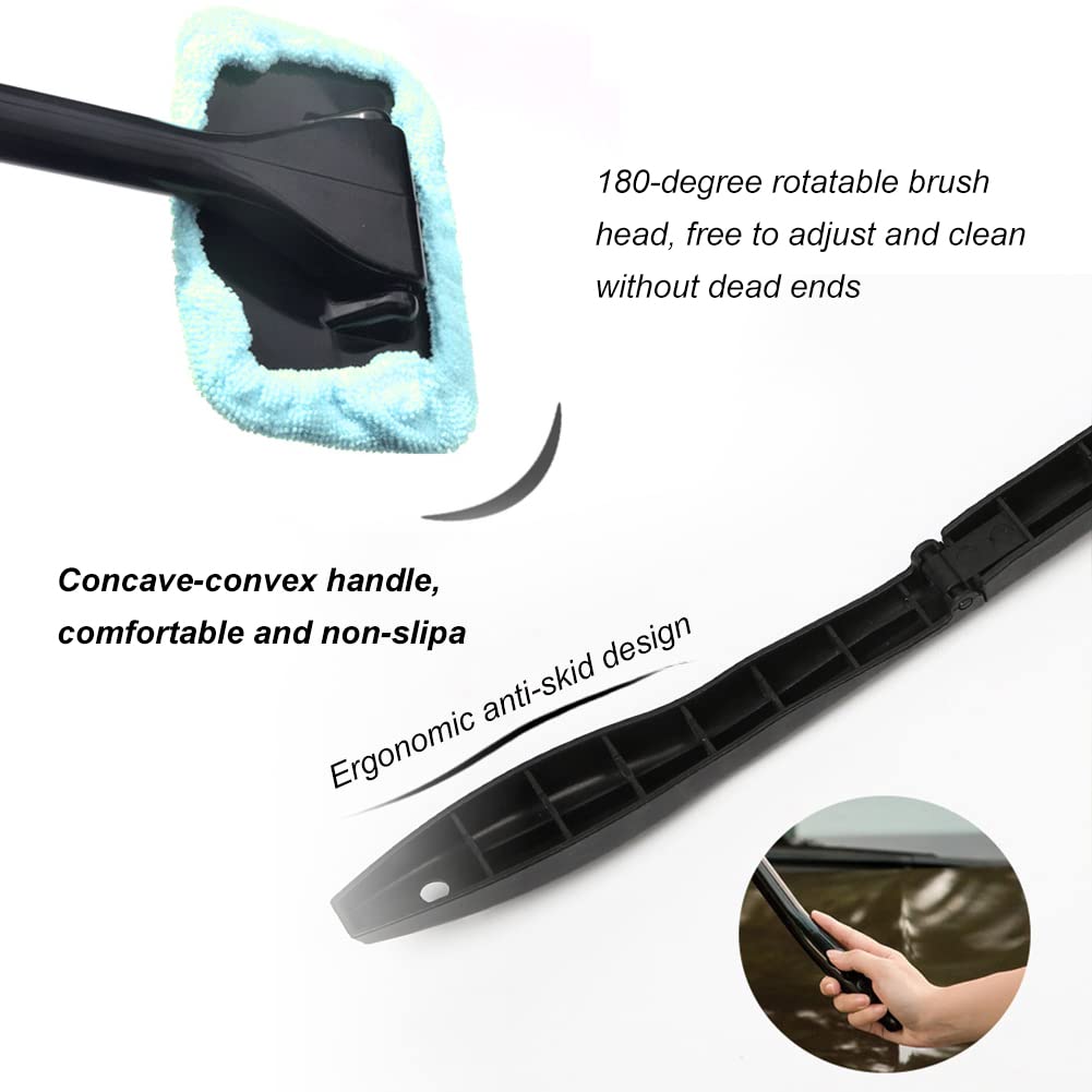 Set 5 Pezzi Pulitori Per Parabrezza Auto Con Panno Microfibra - Detergente Vetri 30ml, Custodia Inclusa, Grigio