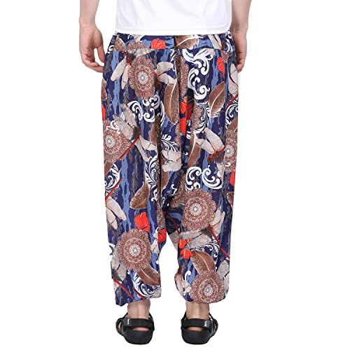 Image of Whitewhale Men's Cotton Solid Harem Pants Yoga Trousers Hippie Pant