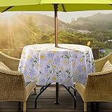 Lamberia Round Tablecloth with Umbrella Hole and Zipper for Patio Garden, Outdoor Tablecloth Waterpr