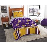 MISC 4 Piece LA Lakers Comforter Twin Set, Basketball Themed Comforter with Sheets Set Sports...