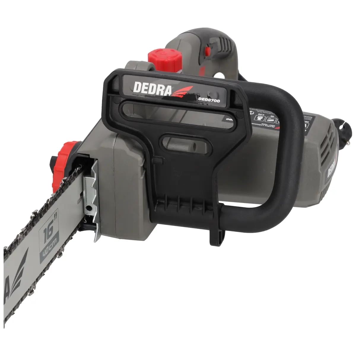 DEDRA DED8700 Tronçonneuse électrique filaire 2000 W pour bois de chauffage, guide-chaîne 40 cm, tronçonneuse de coupe pour élagage, ébranchage et abattage de petits arbres, outil de jardinage