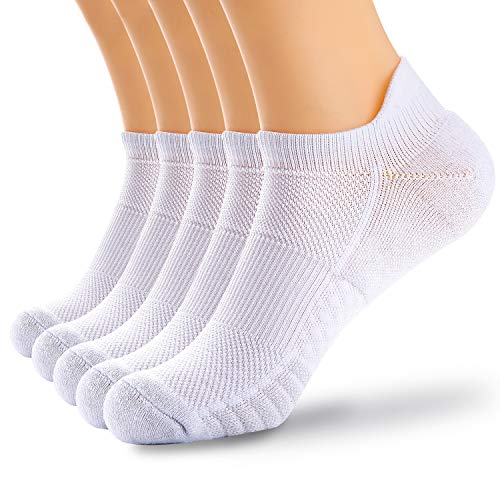 Weekend Peninsula Lot de 5 Paires Chaussettes Running Sport Basses Hommes et Femme, Socquettes Invisibles Courtes Homme Femme (EU 39-42, 5X #Blanc)