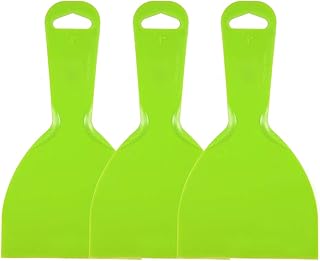 uxcell Putty Scraper 4" Plastic Flexible Putty Knives Disposable Spreader for Taping Drywall Wall Painting Green 3pcs