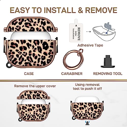 Image of Maxjoy for AirPods 3 Case with Lock, Cute AirPod 3 Case Lock Protective Hard AirPod 3rd Generation Cover for Women Men with Keychain for AirPods 3rd Generation Cover 2021, Leopard