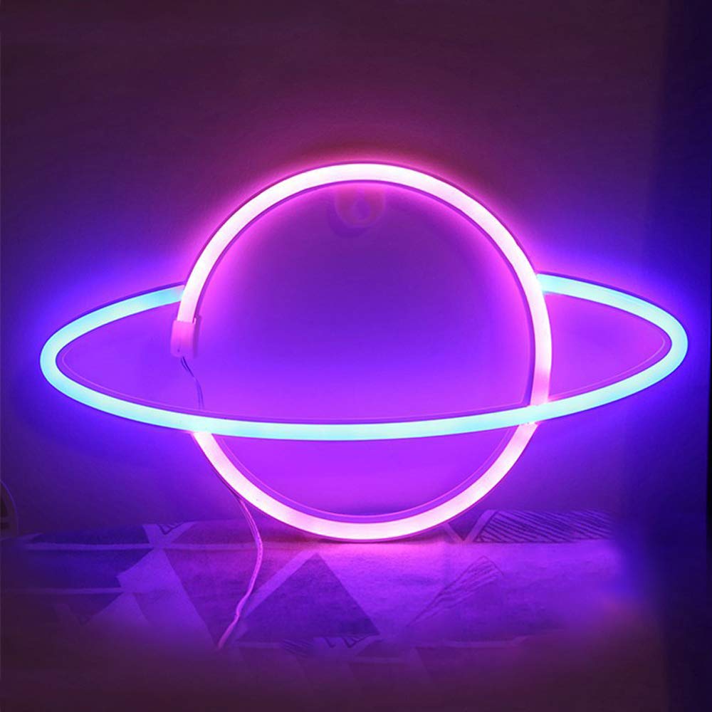 Ulalaza LED Neon Light Sign Moon Star Heart Night Light for Kids' Bedroom Wall Art Romantic Christmas Birthday Gift — image 1