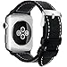 Fullmosa Compatible with Apple Watch Band Leather 49mm 46mm 45mm 44mm 42mm for iWatch Series 11/10/9/8/7/6/5/4/3/2/1, Ultra3/2/1, SE3/2/1, Lichi Black + silver buckle