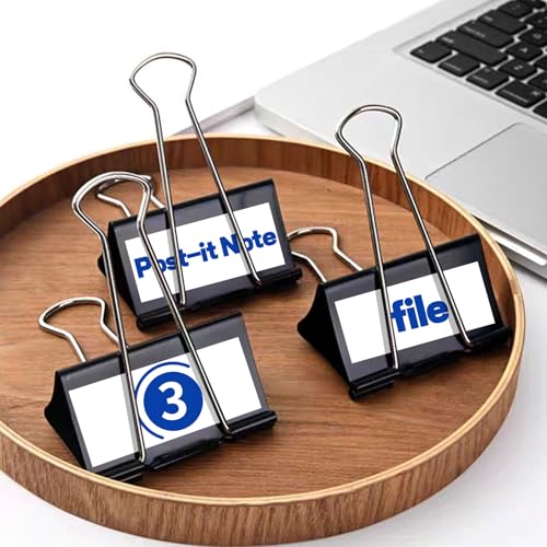 30 Pack Binder Clips with Labels, 2.4 Inch Extra Large Binder Clips Big Paper Clamps for Office and Home Supplies by COLOGO - Image 6