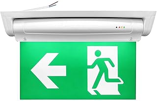 HOSPAOP LED Fluchtwegschilder Nachleuchtend, Notbeleuchtung mit Notstromakku 3h, 6 Schild Notausgang, Langnachleuchtend Notausgangsschild Rettungsweg Notlicht Geradeaus