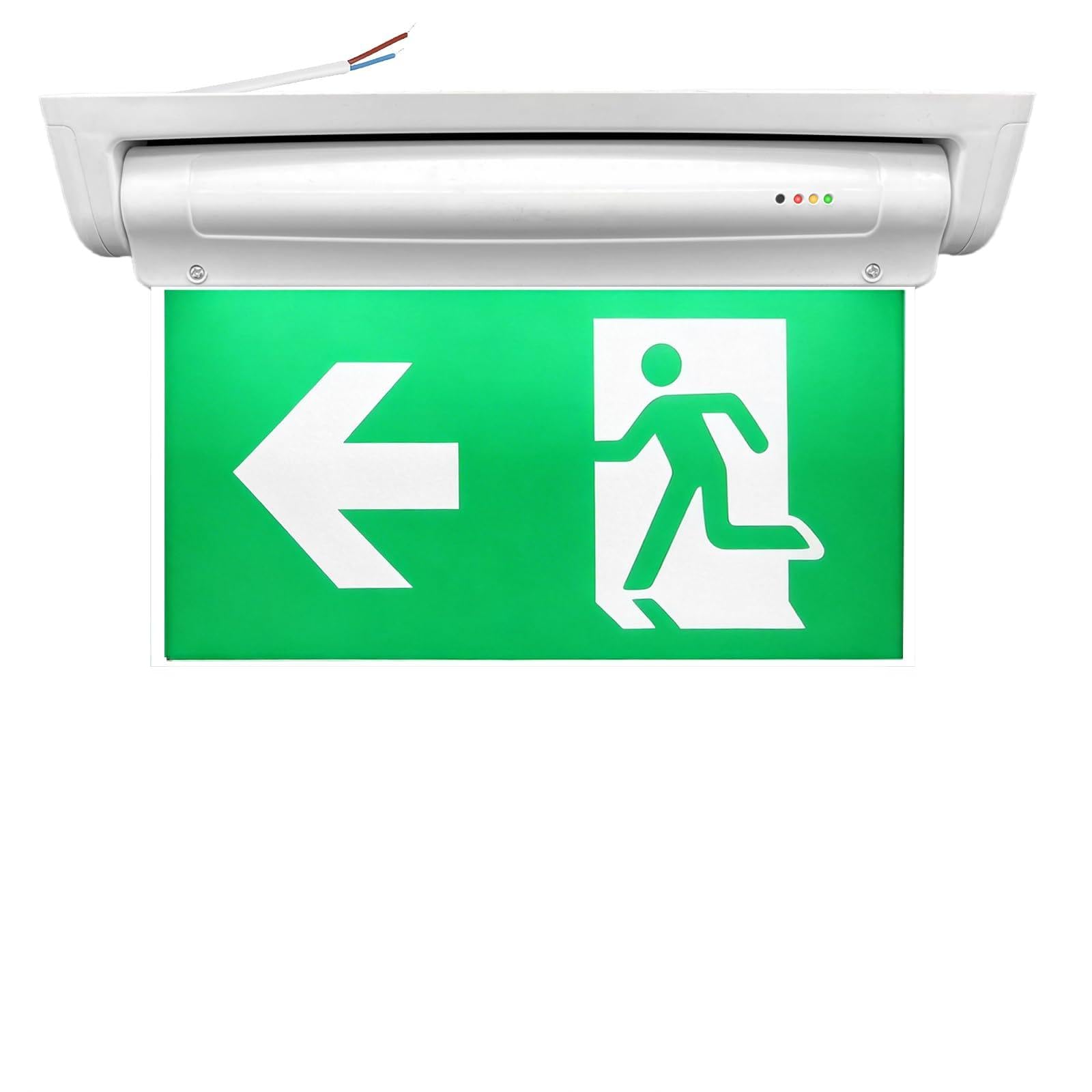 Panneaux de sortie de secours LED photoluminescents, éclairage de sécurité avec batterie 3h, 6 panneaux de sortie, longue durée lumineuse, signalisation issue de secours, chemin de fuite LED droite