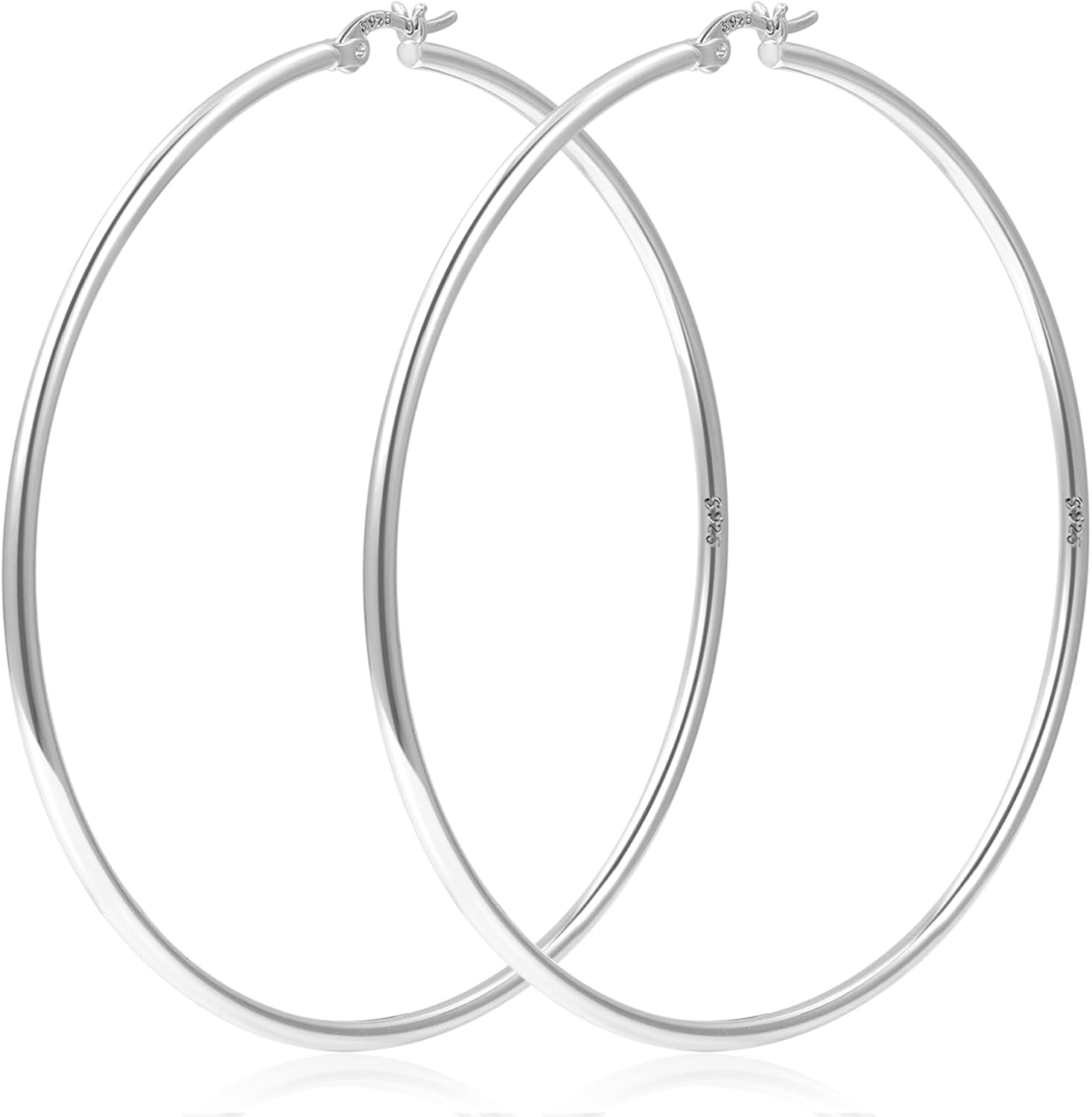 YOUNGYUE 925 Sterling Silver Hoop Earrings for Women Hypoallergenic Oversize 14K Gold Hoops Earrings for Women Thin Gold Plated Hoop earrings Lightweight Large Silver Hoop Earrings 20/30/40/50/60/70mm