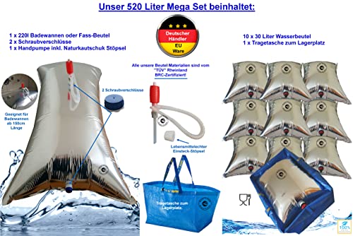 Superfind24 Wasserbeutel 10x30 Liter - Notfallvorsorge Für Trinkwasser