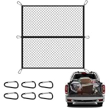 Foldable Cargo Net for Pickup Truck Bed,4 x 4 Ultra Strong Stretch to 8x8 Truck Bed Organizer Includes 6 Pcs Carabiner Clips,Dual Use Cargo Net for Trucks SUV Car Trunks Organizer