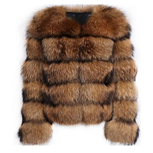 ZhuiKun Manteau en Fausse Fourrure pour Femme Pardessus Court en Fourrure Artificielle Solide Épais Chaud Parka Veste - Style 16, L Cover