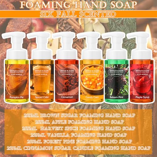 Image of 6 Pack Autumn Foaming Hand Soap with Pump, Hand Wash 8.75 fl oz