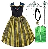 Lito Angels Little Girls Princess Coronation Gown Costumes Halloween Birthday Fancy Party Dress Up with Accessories Size 6-6X Green 111