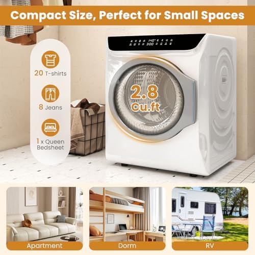 Auertech Portable Washer and Dryer Combo Set, 2.8 CU. FT. Portable Clothes Dryers with Boot Dryer, 28 lbs Fully Automatic Washing Machine, Compact Washer and Dryer for Apartment, RV, Dorm - 1