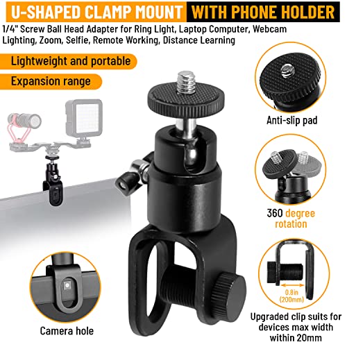 Meea Multi-Functional Clamps For Pole, Bike And Desk Mounts With 1/4 Thread (Includes 3 Types Of Clamps Tablet And Phone Holder) #TOP5