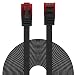 Produktbild BIGtec Ethernet LAN Kabel 15m flexibles flaches Netzwerkkabel Patchkabel schwarz flachband Cable Gigabit DSL ISDN Flachbandkabel Verlegekabel RJ45 Stecker