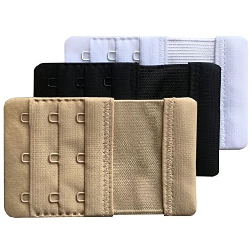 Chanie Damen Packung mit 3 Weich Komfortabel Erweiterung 3 Haken BH-Verlängerer, 9,4cm x 5,6cm