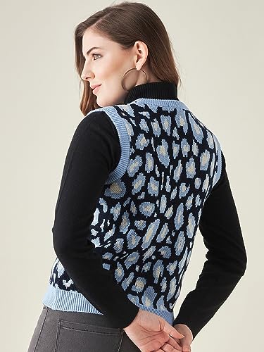 Image of Modeve Printed V Neck Sleeveless Sweater for Women||Winterwear||