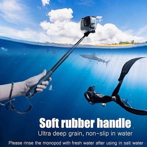 image for SOONSUN 45'' Waterproof Selfie Stick Extendable Monopod Hand Grip Alum
