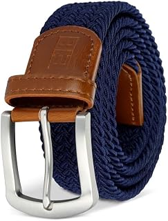 Perfect Fit Men's Woven Stretch Golf Belt with No-Hole Design | Metal-Reinforced Design, Resisting Breakage and Rust