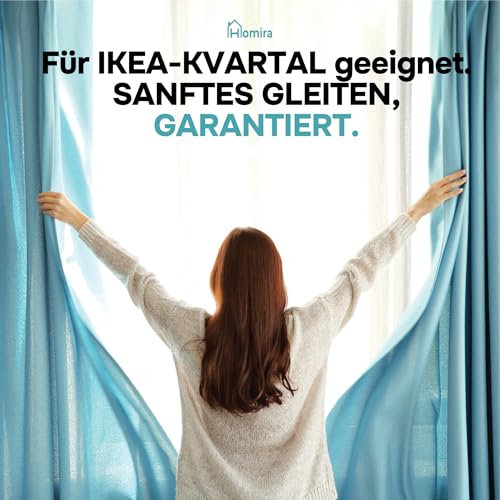 Gardinengleiter 24 Stück passend für IKEA KVARTAL Gardinen System Ersatz Rollen Einsätze