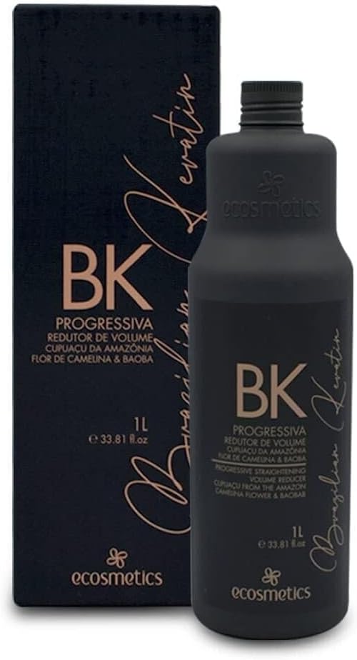 Ecosmetics Deluxe Brazilian Keratin Treatment Organic Semi Definite 1L Brazilian Keratin Treatment | Progressive Brush | Straightening & Smoothing System | Volume Reducer | 100% Straight Hair
