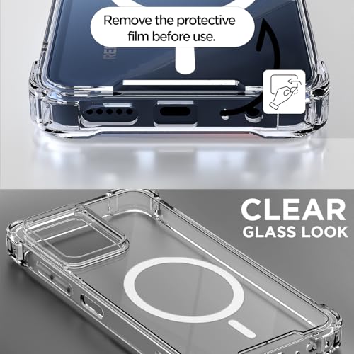 Image of Amazon Basics Back Cover for Redmi 15A 5G Mag-Safe Shockproof PC + TPU Protective Case Magnetic Support Bumper Case (Transparent Mag-Safe)