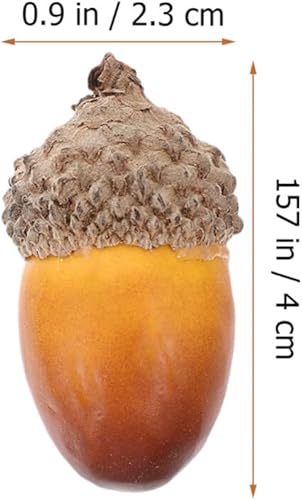 Miniatura 5 de Unomor 50 piezas de mini bellotas artificiales de espuma de bellotas falsas con tapas modelo realista de nuez de roble para Acción de Gracias,