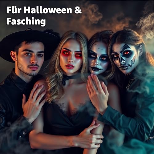 Rot Farbige Linsen & Geprüfte Kontaktlinsen - Grußlige Tageslinsen für Halloween & Fasching - ohne Stärke - Vampir & Dracula (Rot) (1 Paar / 2 Stück)