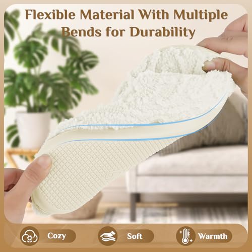 House Slippers,Fuzzy Slip-on Slippers for Women Men Warm Cozy Soft Lightweight Memory Foam Indoor House Shoes,Anti-Skid Cozy Plush for Indoor Outdoor Slippers4
