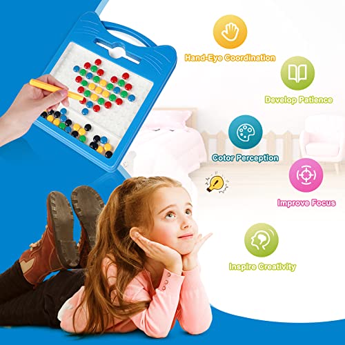Cekaso Magnetic Drawing Board Toddler Toys For Boys Girls Age 3 4 5 Learning By Playing Games For Kids Toys - Magnetic Dot Art Doodle Board Montessori Preschool Toy For 3+ Year Old Kids (Blue) #TOP1