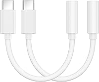 Vista 1 de Lezaface Adaptador USB-C a conector de auriculares hembra de 0.138 in, paquete de 2, compatible con iPhone 15/15 Plus/15 Pro/15 Pro Max