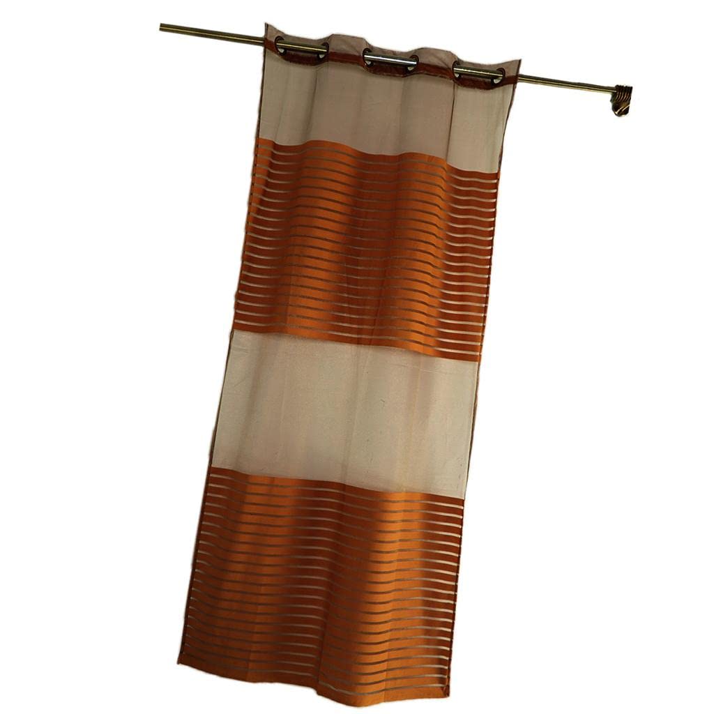 1Pc Voile Curtain Single Panel Sheer Voile Curtain Panel Dark Coffee Punch