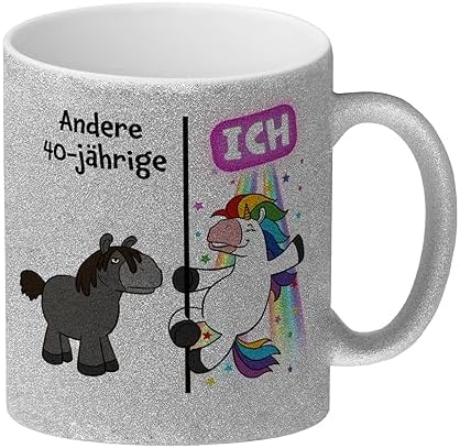 40. Geburtstag Folien-Luftballon – 45 Cm, Glitzernd Schwarz & Silber, Selbstverschließend