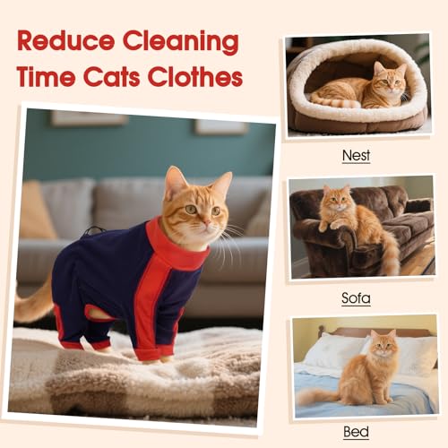 Ropa para gatos HMJGDZG postoperatoria que evita el desprendimiento de pelo en casa 4