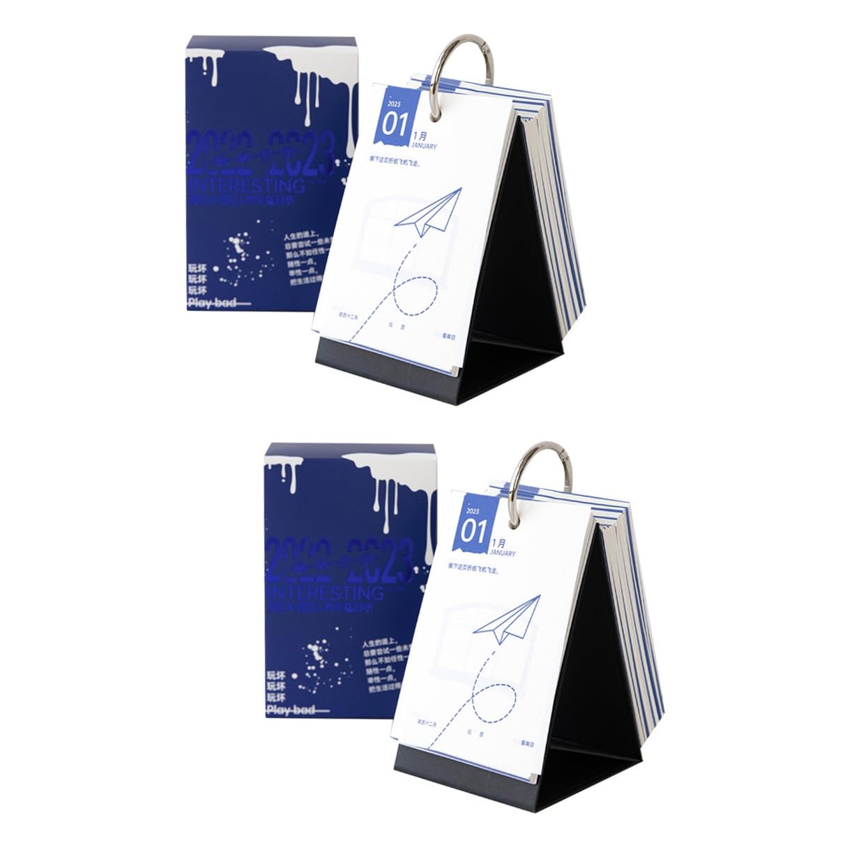 SEWACC 2stücke Diy Abreißkalender Für Schreibtisch Lustiger Und Kreativer Decompression Desk Calendar Für Als Für Freunde Und Familie Bürodekoration Und