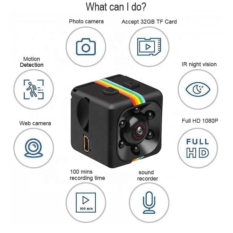 ZEPLORE 1080P Mini Spy Camera with Low Light Vision, Mini Portable Security Camera, Hidden Camera with Audio and Video Recorder for Home/Office... - Image 3