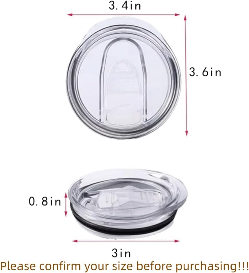 20oz Tumbler Replacement Lids 1 Pack,3inch Cup Mouth Compatible with YETI Rambler and More Tumbler Cups，Spill Proof Splash Resistant Silicone Sliding Covers, transparent - Image 2