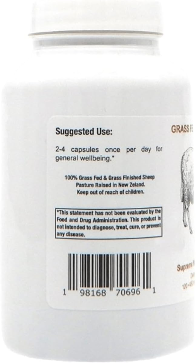 Supreme Nutrition Grass Fed Sheep Liver, 120 Pure Ovine Liver Capsules