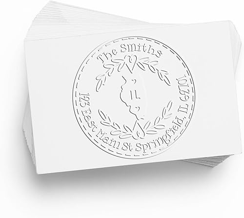 Miniatura 222 de Round State Love - Sello de dirección de devolución para Texas, uso con almohadilla de sello, mango de madera, sello de dirección de Texas