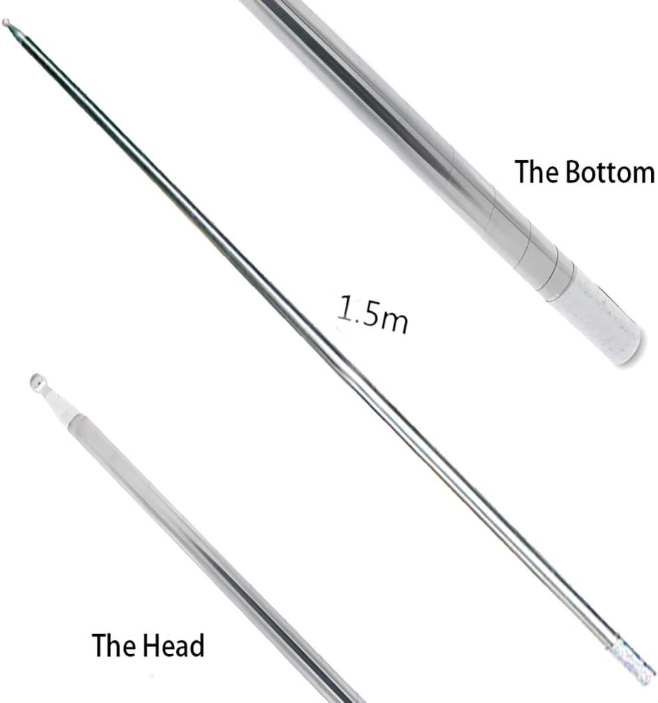 Kensally Xfunjoy 59"/150cm Silver Magic Appearing Cane Magic Staff with Free Gloves and Video Turorial for Professional Magician Stage Street Magic Performance