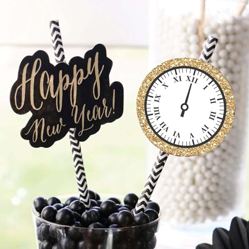 Decoración Paper Straw Gold para Año Nuevo Set 24 miniatura 6