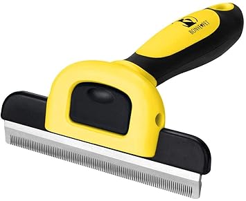 Bonve Pet Deshedding Tool, Pet Grooming Brush for Dogs & Cats Effectively Reduces Shedding by Up to 95%, Dramatically Reduces Shedding in Minutes Guaranteed (Yellow2)