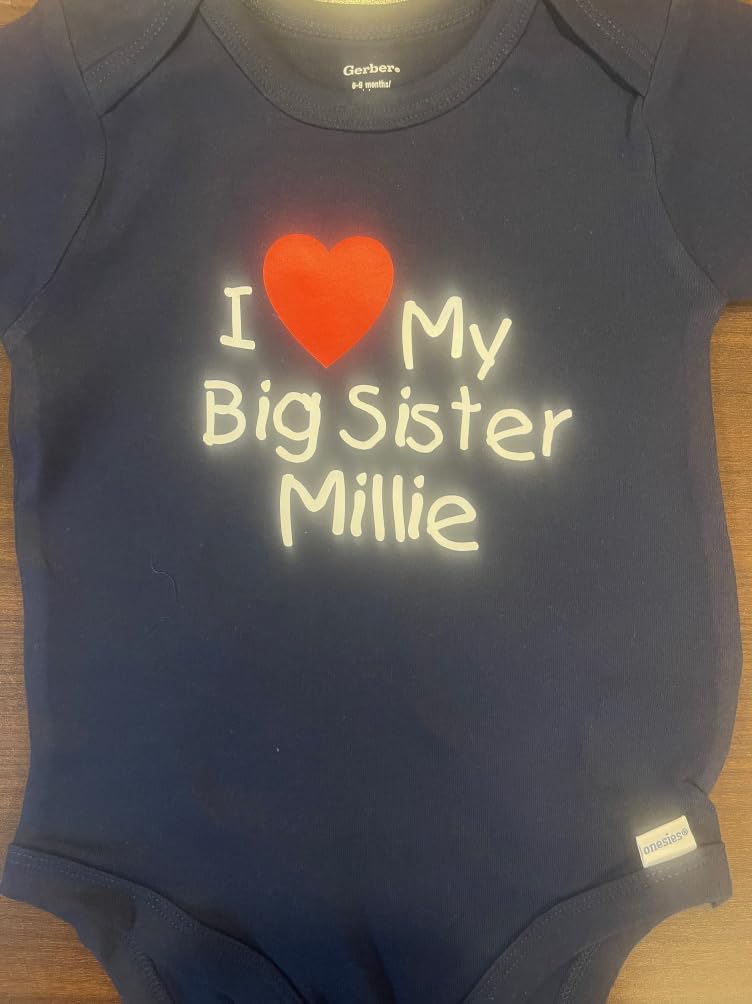 i love my big sister baby onesie ® personalized little younger sibling custom infant one piece bodysuit