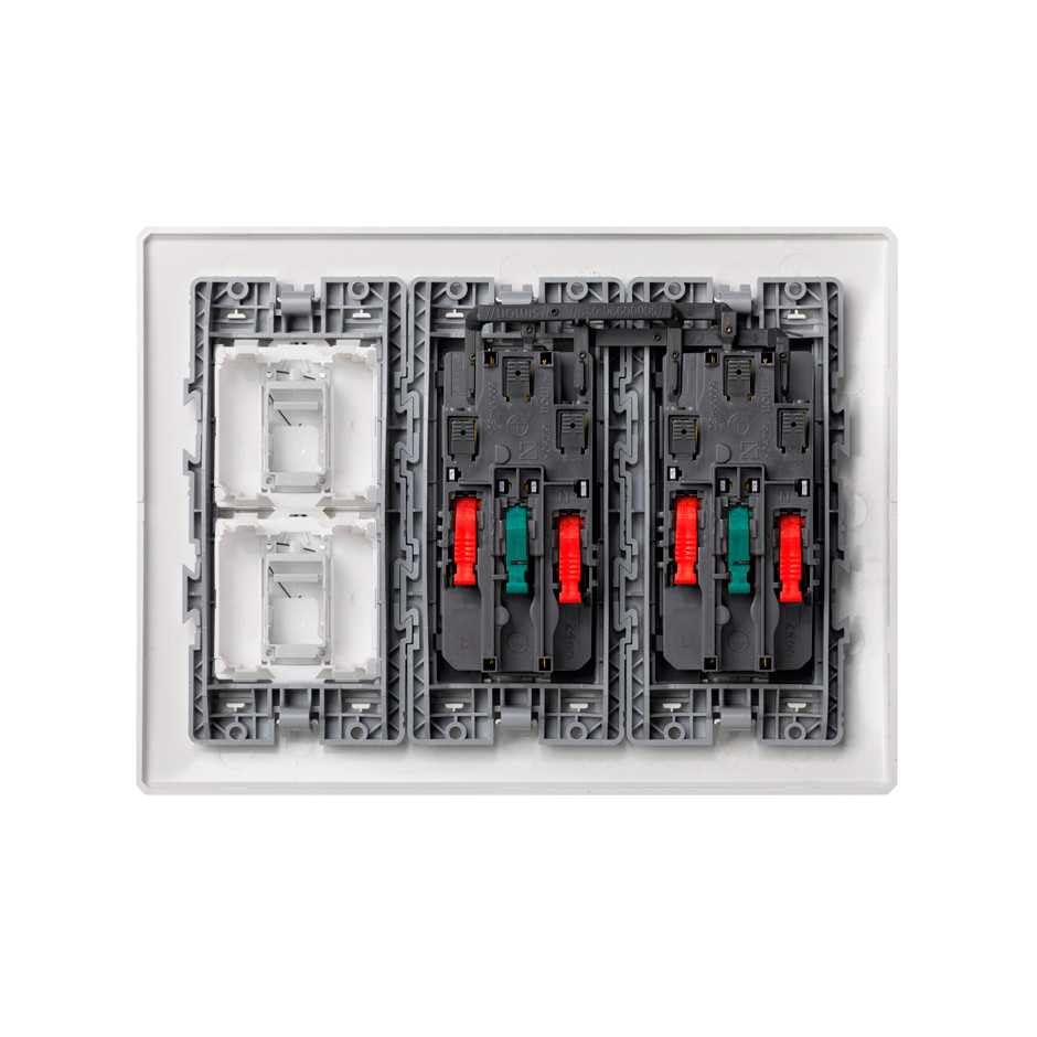 Kit poste de travail 3 modules aluminium bloc prise bureau encastrable - 3