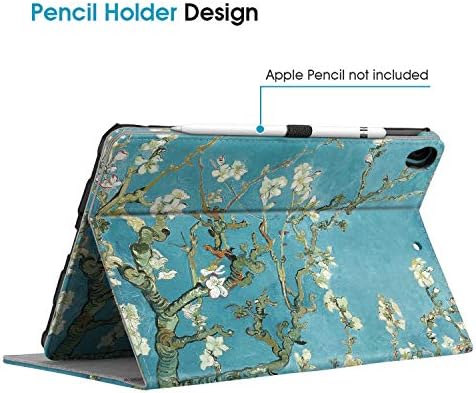 FINTIE Case Compatible with iPad Air 3rd Generation (2019)/iPad Pro 10.5 inch (2017)-[360 Degree Rotating] Smart Protective Stand Cover with Pocket & Pencil Holder, Auto Sleep/Wake, Blossom