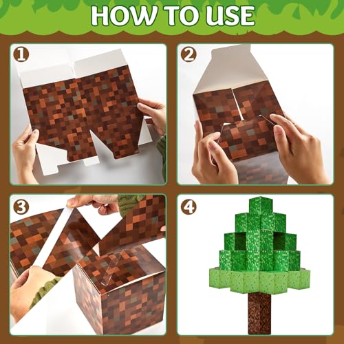 Image of 44Pcs Pixel Game Party Decorations Pixel Theme Treat Boxes 6 Inch Video Game Birthday Party Supplies for School Holiday Gamer Birthday Pixelated Party Favor