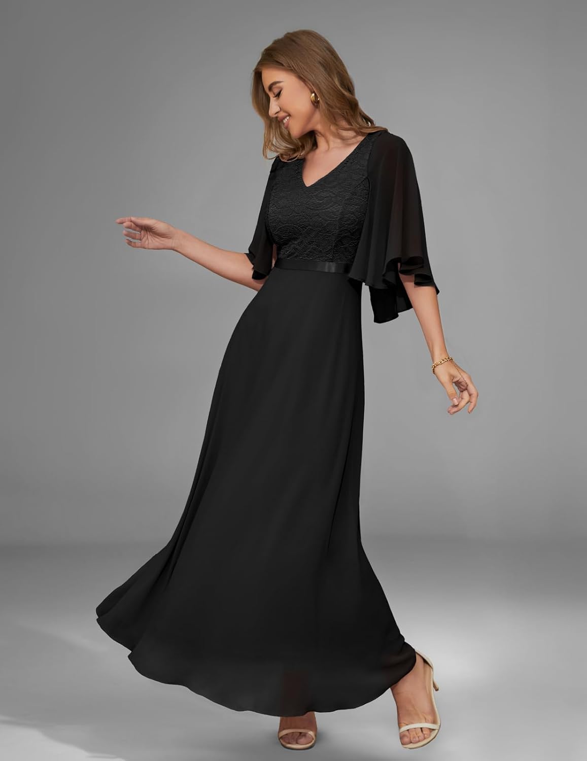 DRESSTELLS Formal Wedding Guest Dresses, 2026 Spring Bridesmaid Party Cocktail Evening Long Prom Lace Dress - Image 2